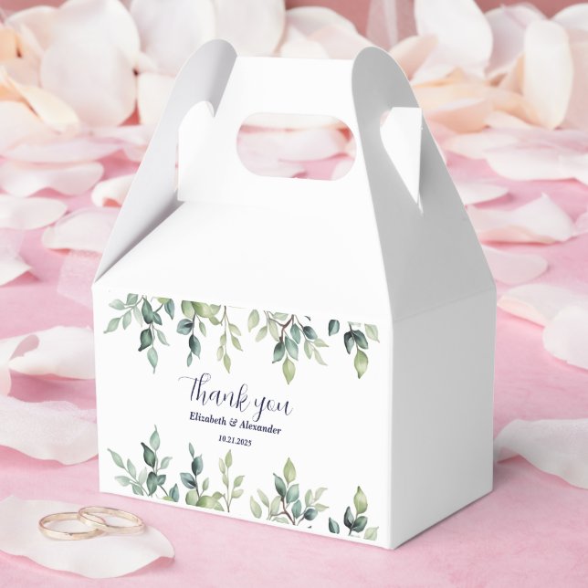 Minimalistische einfache Hübsche Blätter Zweige Ho Geschenkschachtel (Hochzeit)