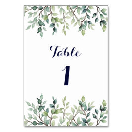 Minimalistische einfache Hübsche Blätter Zweige Ho Tischnummer