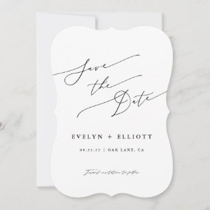 Minimalistische Einfache Kalligrafie-Hochzeit Save The Date