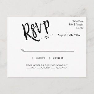 Minimalistische einfache Kalligrafie Script Respon Postkarte