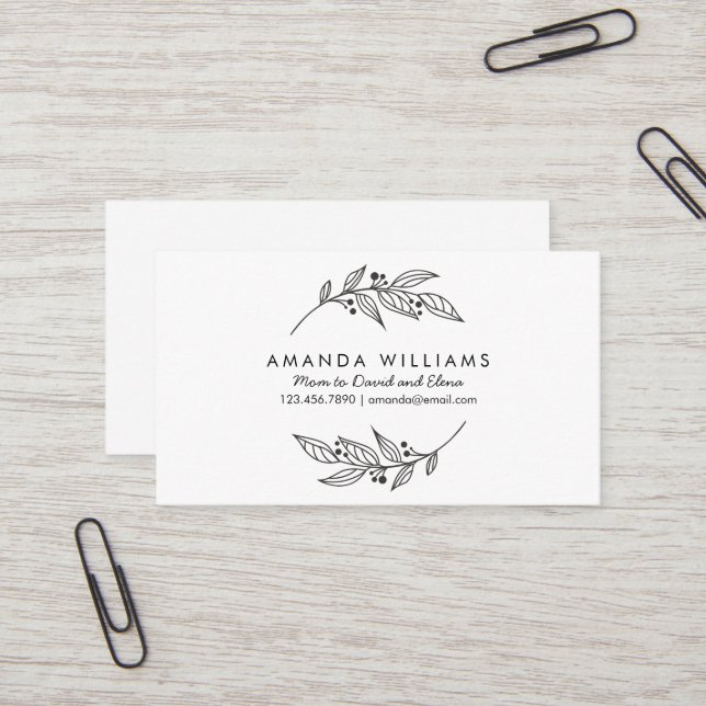 Minimalistische Einfache Mummy Card/Mummy Calling  Visitenkarte (Vorderseite/Rückseite Beispiel)