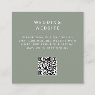 Minimalistische einfache QR Code Hochzeitswebsite Begleitkarte