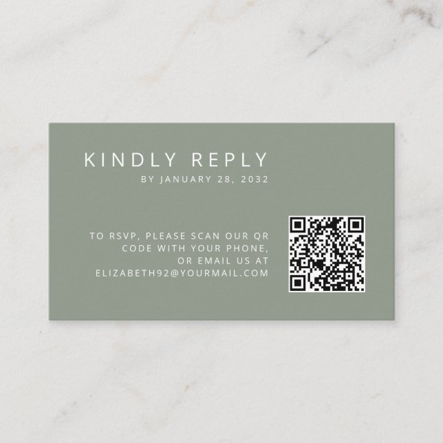 Minimalistische einfache QR-Code-UAWG Begleitkarte (Vorderseite)