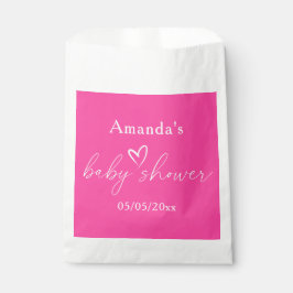 Minimalistische, einfache Rosa Babydusche Geschenktütchen