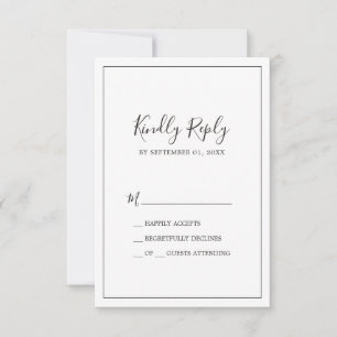 Minimalistische einfache RSVP-Karte RSVP Karte
