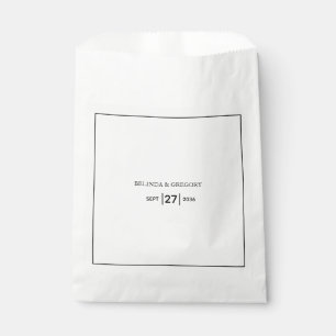 Minimalistische einfache Schwarz-Weiß-Hochzeit Geschenktütchen