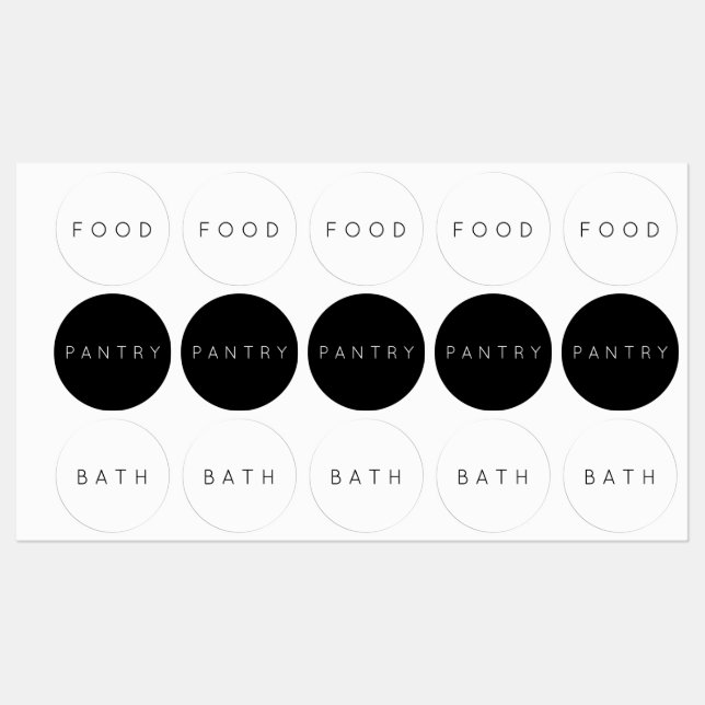 Minimalistische einfache Schwarz-weiße Typografie  Etiketten (Blatt)