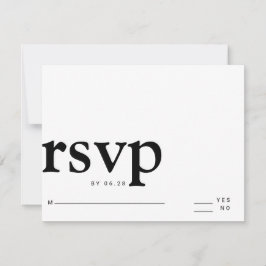 Minimalistische einfache schwarzweiße, fette Buchs RSVP Karte