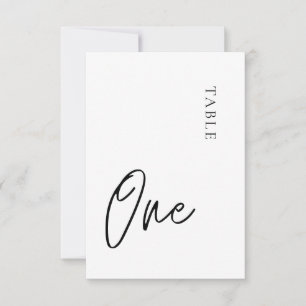 Minimalistische einfache Table One-Tischnummer Einladung