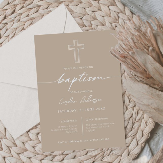 Minimalistische einfache Taufe Einladung (Von Creator hochgeladen)