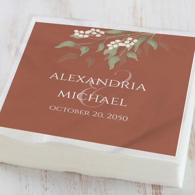 Minimalistische Einfache Terracotta Hochzeitskalli Serviette (Von Creator hochgeladen)