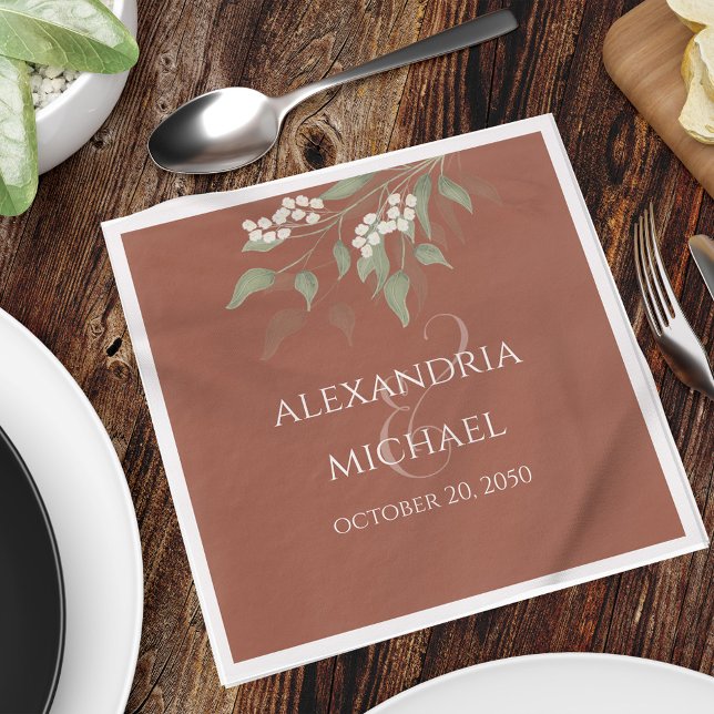 Minimalistische Einfache Terracotta-Kalligrafie Ho Serviette (Von Creator hochgeladen)