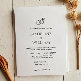 Minimalistische Einhandgezeichnete Ringe Hochzeit Einladung