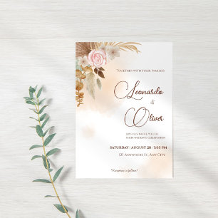 Minimalistische Einladung von Boho Hochzeit im Her