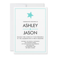 Minimalistische Einladung von Starfish Beach Hochz