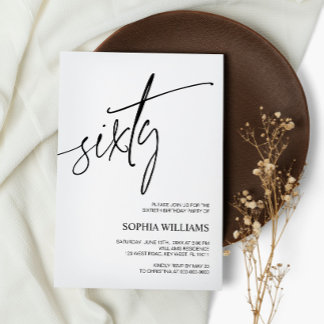 Minimalistische Einladung zum 60. Geburtstag