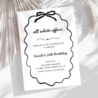 Minimalistische Einladung zur All-White-Party