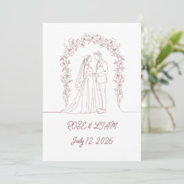 Minimalistische Einladung zur Hochzeit