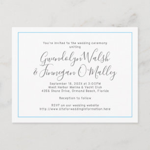 Minimalistische Einladung zur Hochzeit auf der Pos Postkarte