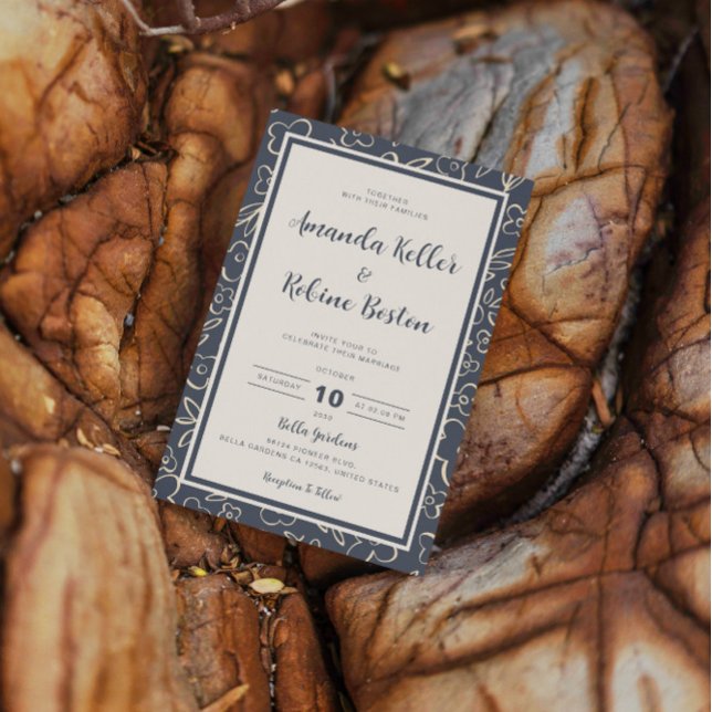 Minimalistische Einladung zur Hochzeit von Navy Fl (Von Creator hochgeladen)