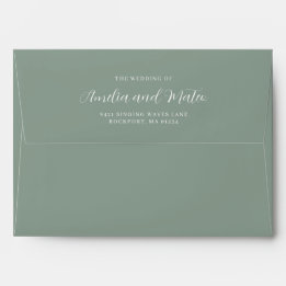 Minimalistische Einladung zur Hochzeitsfeier Rücks