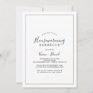 Minimalistische Einweihungs-Barbecue-Party Einladung