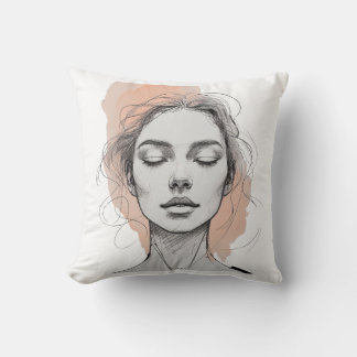 Minimalistische Einzeilige Damen-Gesichtskissen Kissen