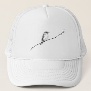 Minimalistische Einzellinienzeichnung eines Vogels Truckerkappe