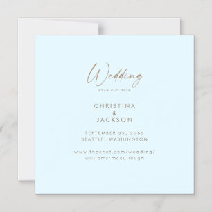Minimalistische Eisblaue Moderne Hochzeit - Heirat Magneteinladung