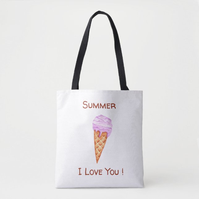 Minimalistische Eiscreme I Liebe Tote Tasche (Vorderseite)