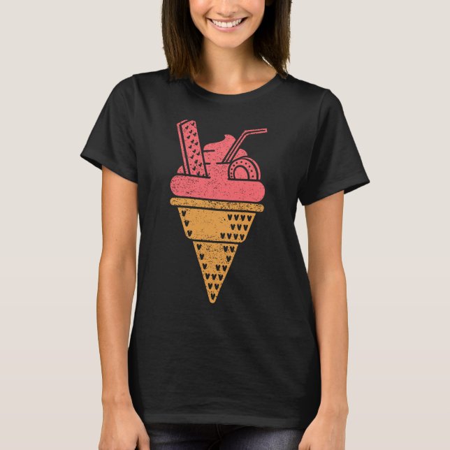 Minimalistische Eiscreme T-Shirt (Vorderseite)