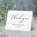 Minimalistische Elegance Calligraphy Note Dankeskarte<br><div class="desc">Moderne Elegante schöne,  aber einfache Minimalistische Kalligrafie Hochzeit Vielen Dank,  geklappte Note Card</div>