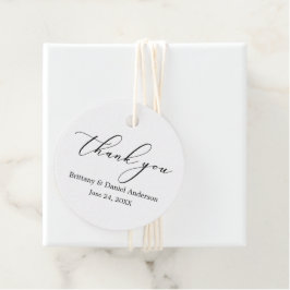 Minimalistische Elegance Calligraphy Wedding Round Geschenkanhänger