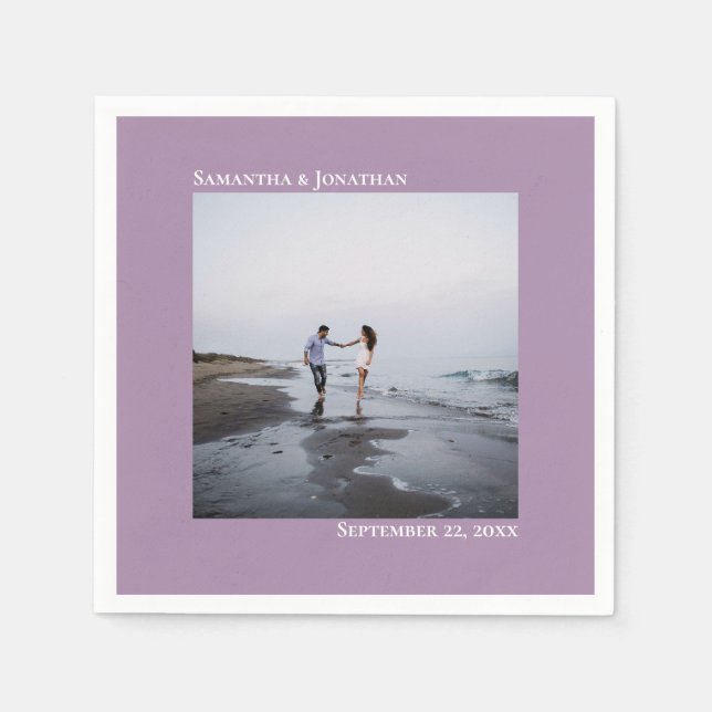 Minimalistische Elegance Modernes Lavendel Wedding Serviette (Vorderseite)