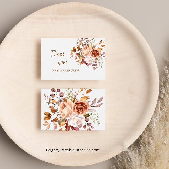 Minimalistische Elegance Watercolor Dahlia Wedding Dankeskarte (Our Dahlia Wedding Thank You Card is a beautiful way to say thanks to your loved ones.)
