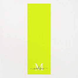 Minimalistische Elegant Chartreuse Gelb Mit Monogr Yogamatte
