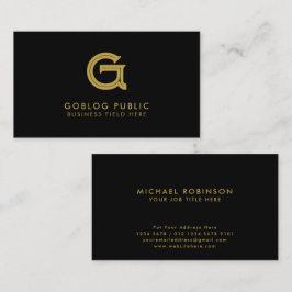 Minimalistische Elegant Company Initial auf Black Visitenkarte