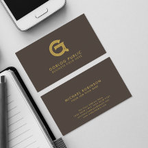 Minimalistische Elegant Company Initial on Brown