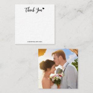 Minimalistische Elegant Couple Foto Hochzeit Viele Mitteilungskarte