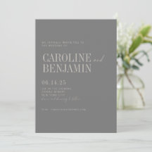 Minimalistische Elegant Dark Taupe Script Wedding 
