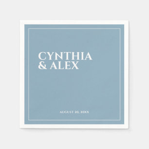 Minimalistische Elegant Dusty Blue Wedding Serviette