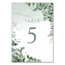 Minimalistische Elegant Eucalyptus Sage Green Wedd Tischnummer