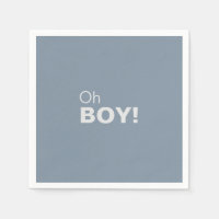 Minimalistische Elegant Formal Blue Oh Boy Baby Du