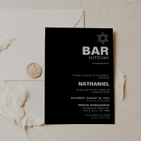 Minimalistische Elegant formale Schwarze Bar Mitzv