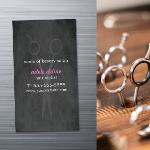 Minimalistische Elegant Graurosa Haar Stylist Magnetische Visitenkarte