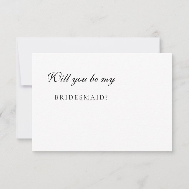 Minimalistische Elegant Ivory Bridesmaid Vorschlag Einladung (Vorderseite)
