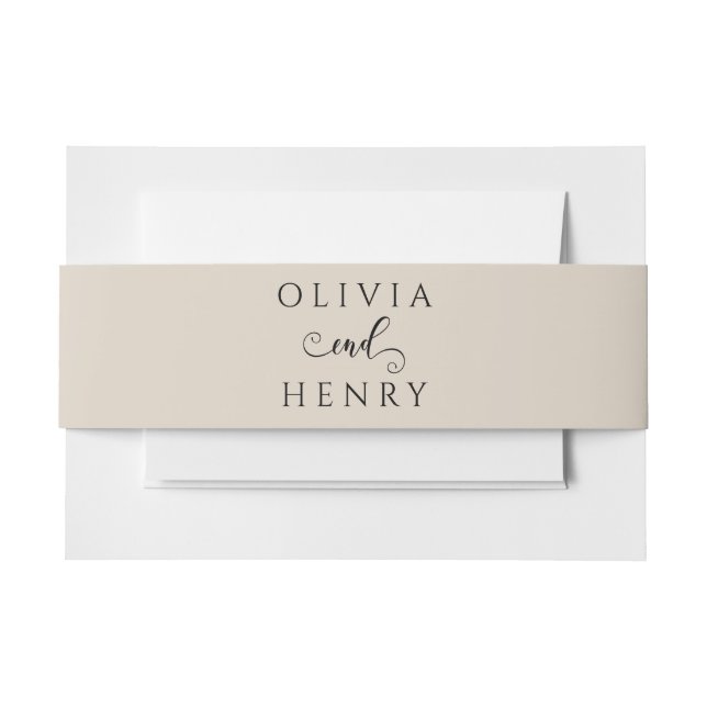 Minimalistische Elegant-Kalligrafie-SkriptWedding Einladungsbanderole (Vorderseite Beispiel)