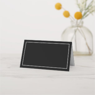 Minimalistische Elegant Schwarz/Weiß Platzkarte