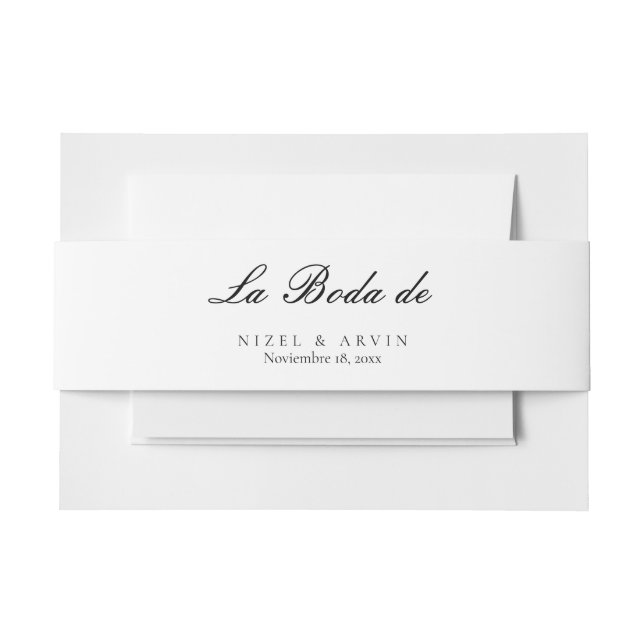 Minimalistische Elegant Simple Spanish Wedding Bod Einladungsbanderole (Vorderseite Beispiel)
