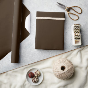 Minimalistische Elegant Solid Chocolate Brown Schl Geschenkpapier